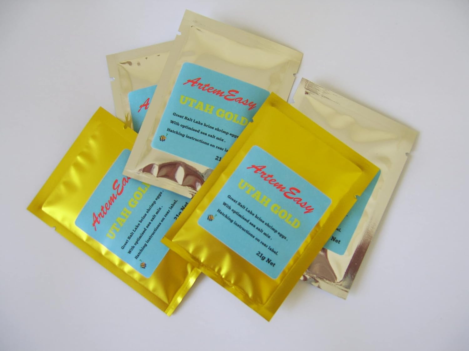 Brine Shrimp Eggs w/Hatching Salt Mix. Artemia . Sachets x 5 . ArtemEasy .