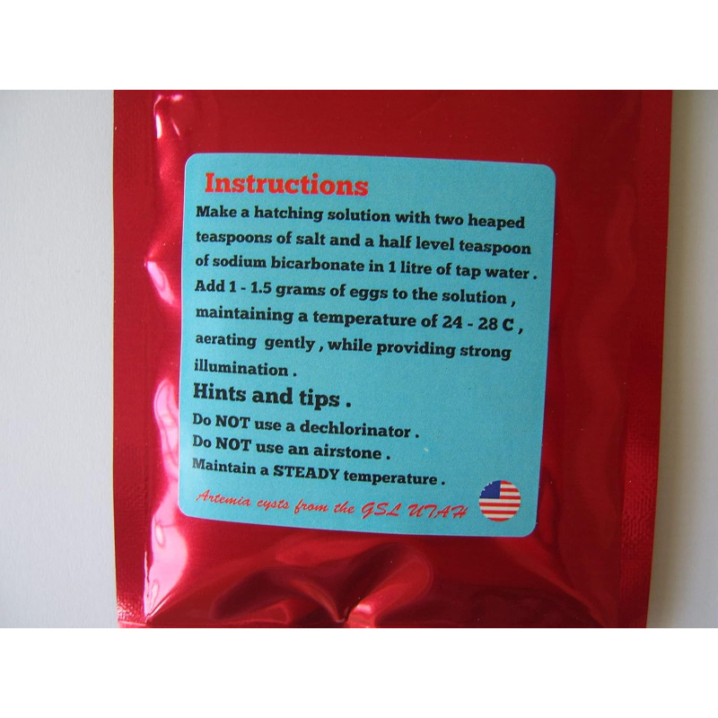 Genuine Utah Sourced Brine Shrimp ) Artemia ) Eggs