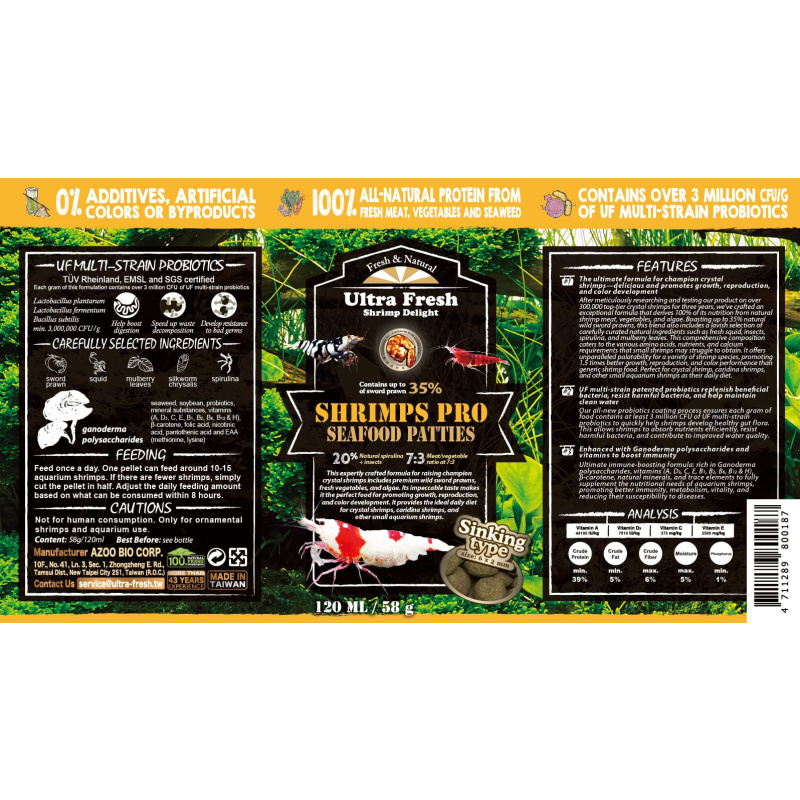 Shrimp Breeding Kit - 8g Ultra Fresh Shrimp Pro Food + 5pcs Indian Almond Leaves/Catappa - FREE POSTAGE